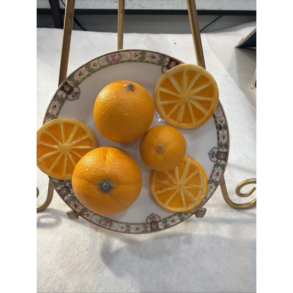 Realistic Artificial Orange Fruit Movie Props Kitchen Decor Vintage Plate Wall 3